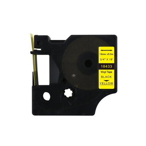 Tape DYMO D1 18433 19mm x 5.5m S0718470 Black on Yellow compatible cartridge 2