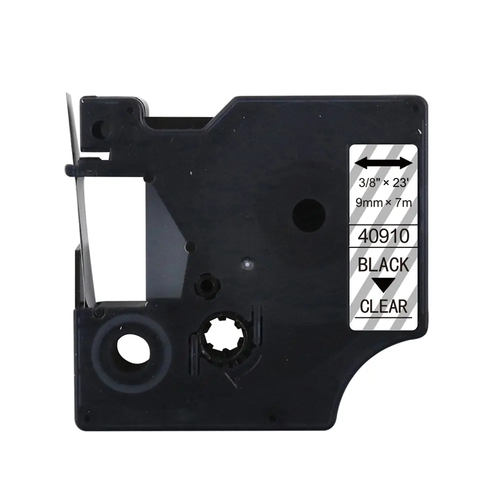 Tape DYMO D1 40910 9mm x 7m S0720670 Black on przezroczystym compatible cartridge 2