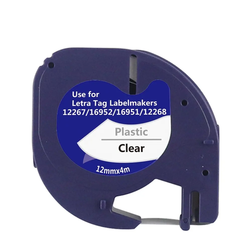 Tape DYMO LT 12267 12mm x 4m S0721530 Black on przezroczystym compatible cartridge 2