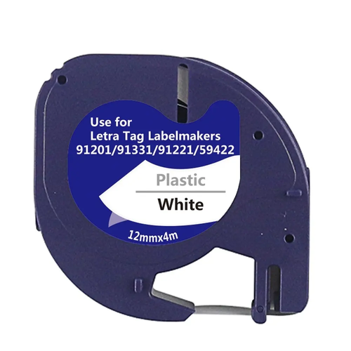 Tape DYMO LT 91201 12mm x 4m S0721560 Black on White compatible cartridge 2