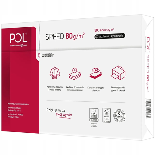 Copy paper A4 Polspeed 80g 500ark 3