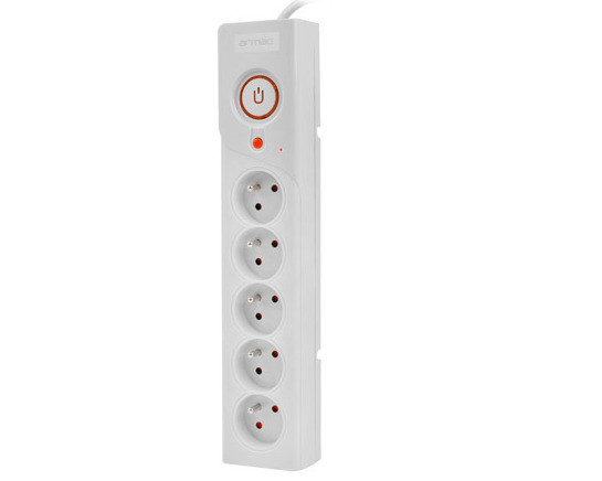 ARMAC Power strip POWER Z5 1.5M SZARA 1