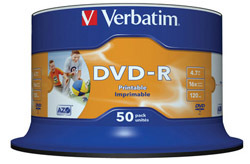 Verbatim DVD-R 16x 4.7GB 50p 43533 cake 1
