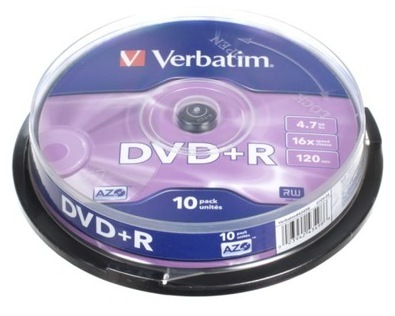 Verbatim DVD+R 16x 4.7GB 10p 43498 cake 1