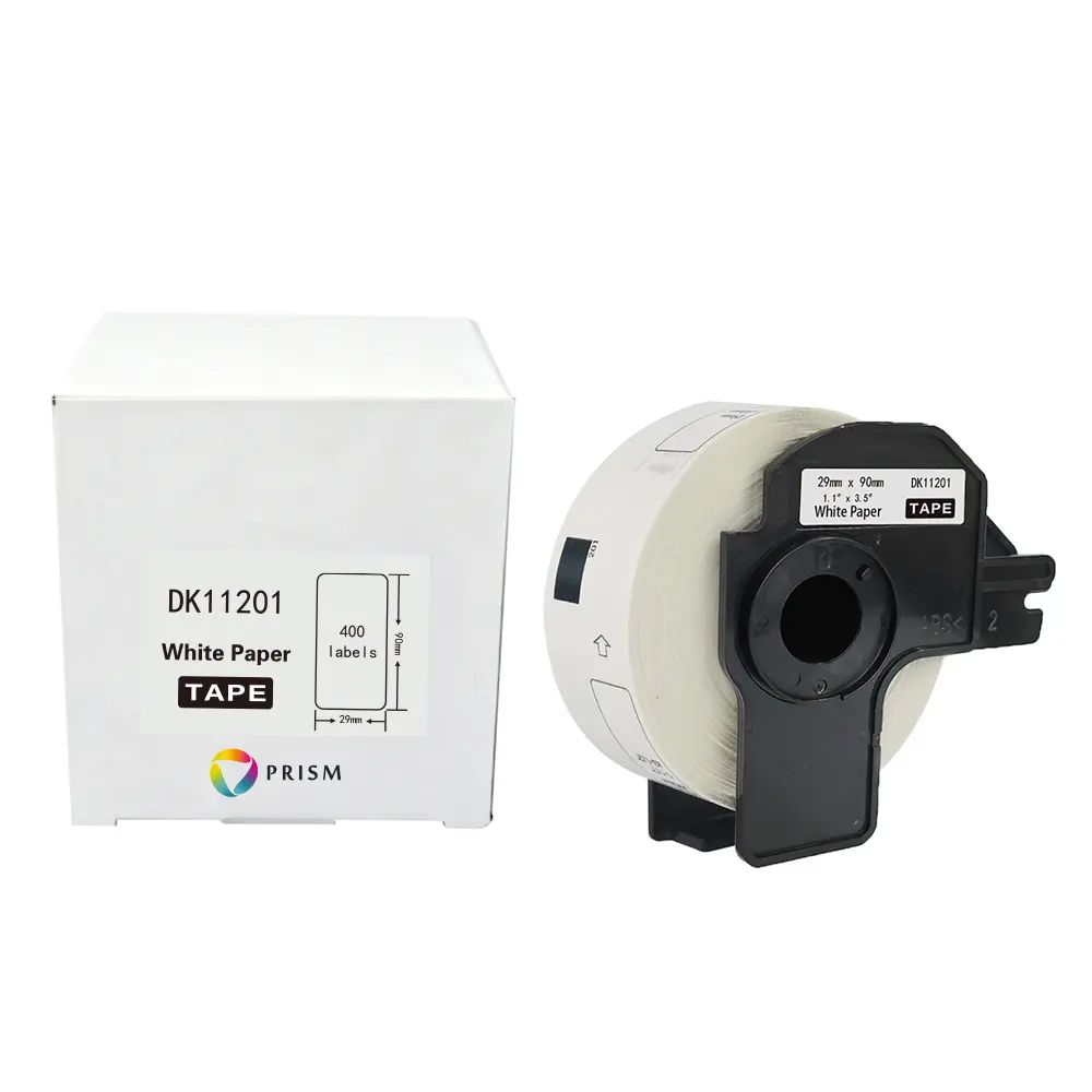 PRISM Brother etykieta DK-11201 29mm x 90mm 400 sztuk na rolce, czarny na białym 1