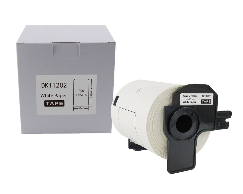 Etykieta BROTHER DK-11202 62mm x 100mm 300 sztuk na rolce, czarny na białym zamiennik 1