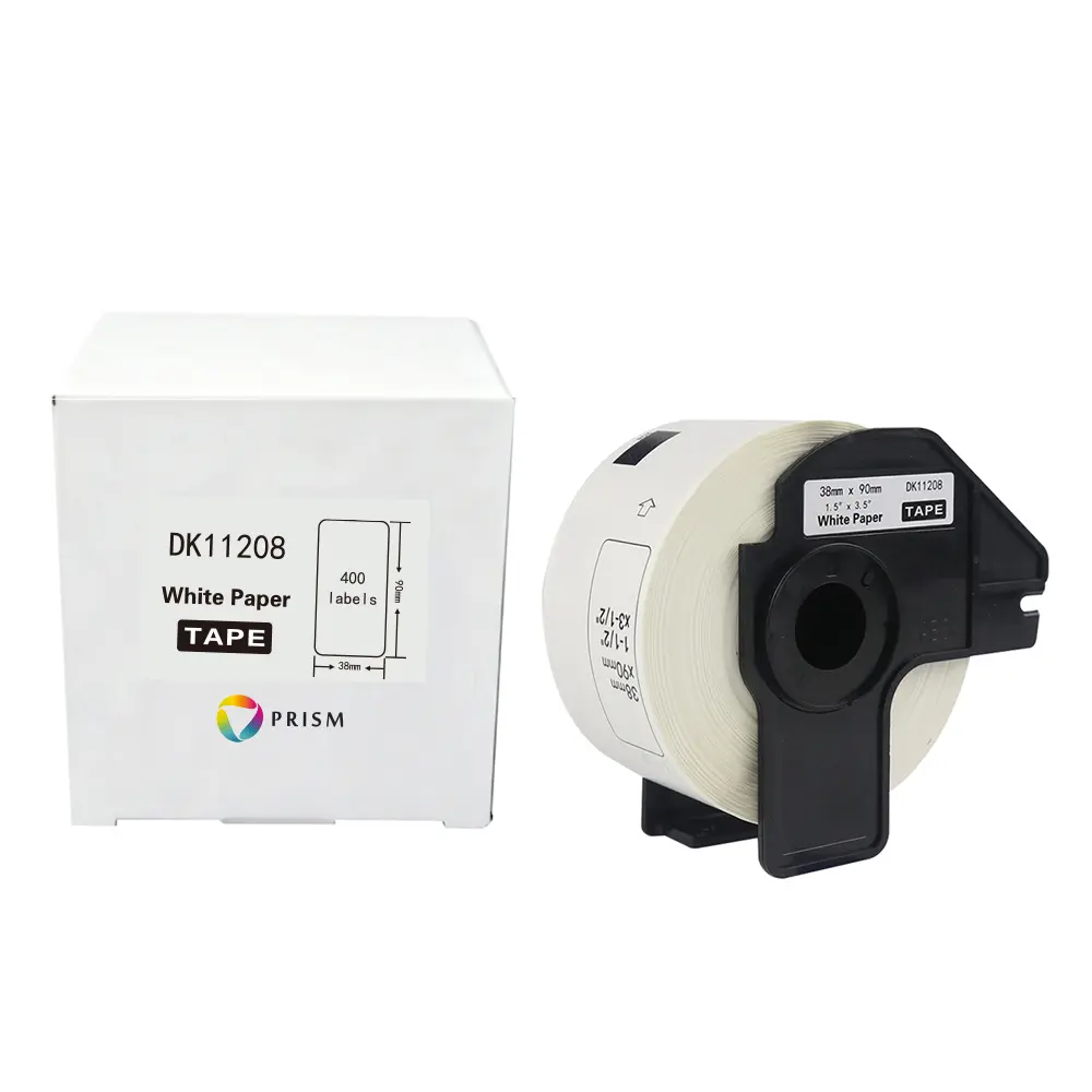 PRISM Brother etykieta DK-11208 38mm x 90mm 400 sztuk na rolce, czarny na białym 1