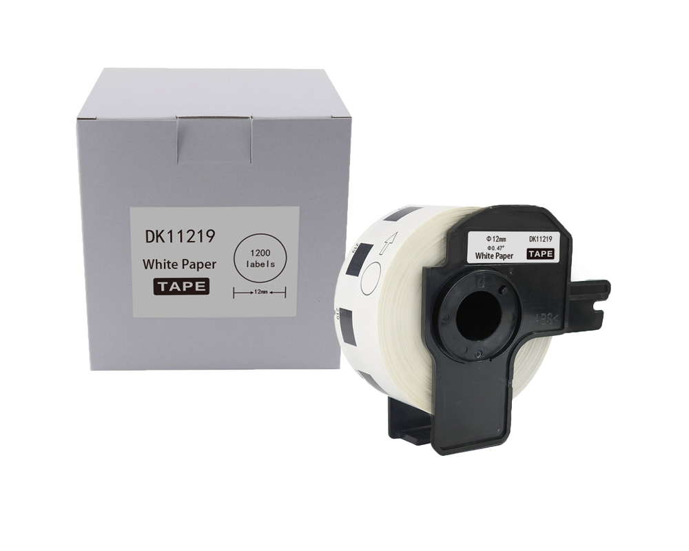 Etykieta BROTHER DK-11219 12mm 1200szt czarny na białym zamiennik 1