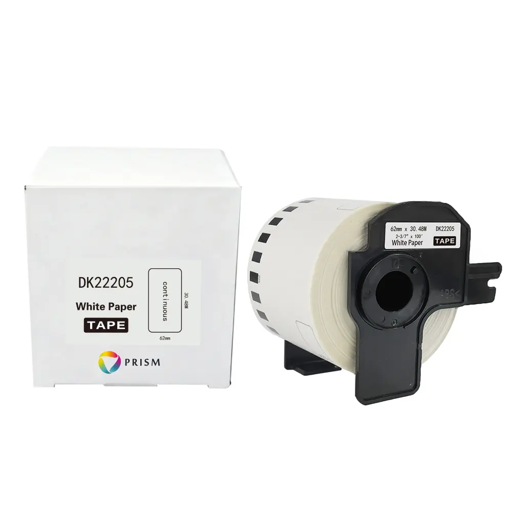 PRISM Brother etykieta DK-22205 62mm x 30,48m czarny na białym 1