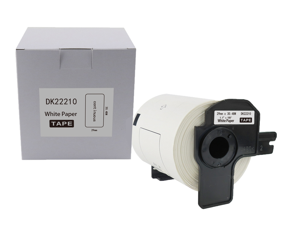 Etykieta BROTHER DK-22210 29mm x 30,48m czarny na białym zamiennik 1
