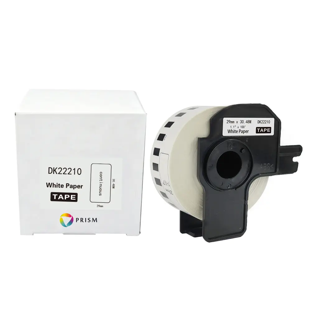 PRISM Brother etykieta DK-22210 29mm x 30,48m czarny na białym 1