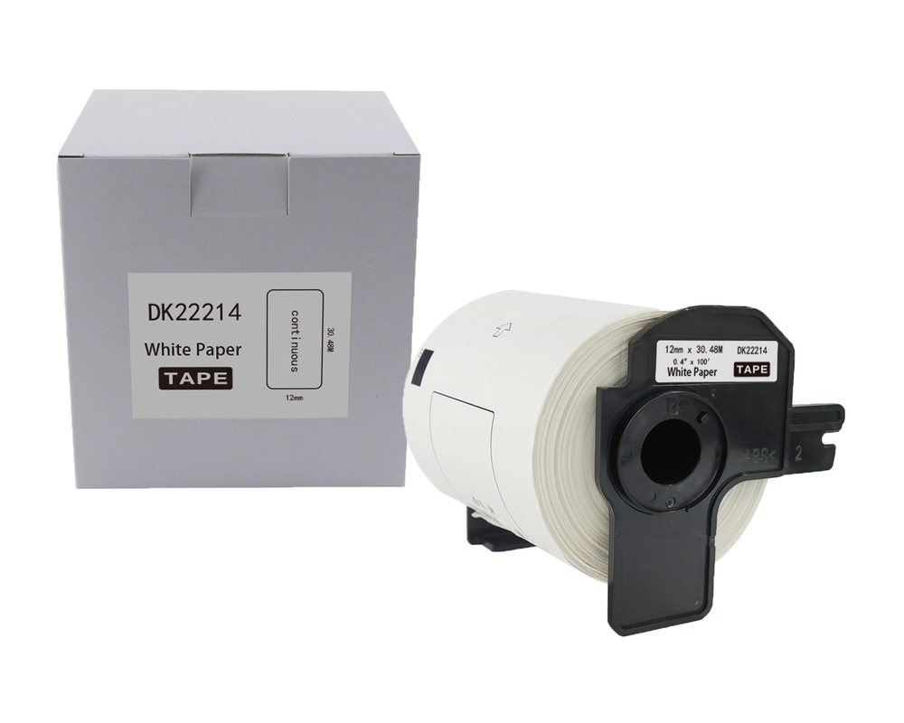 Etykieta BROTHER DK-22214 12mm x 30,48m czarny na białym zamiennik 1