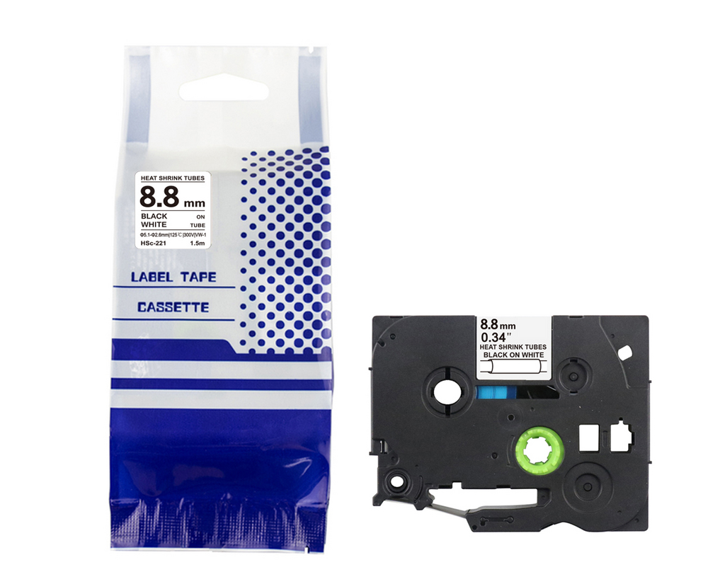 PRISM Brother rurka termokurczliwa HSE-221 9mm x 1,5m czarny na białym 1