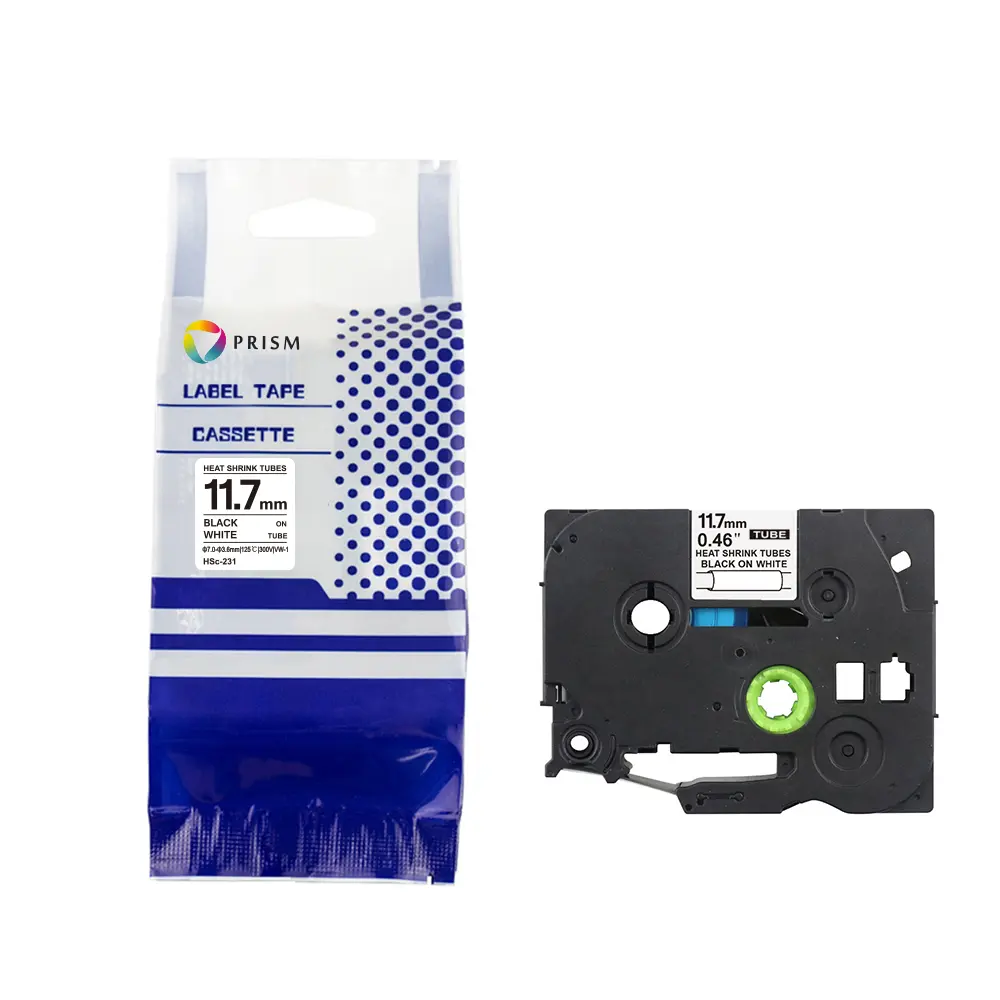 PRISM Brother rurka termokurczliwa HSe-231 11,7mm x 1,5m czarny na białym 1