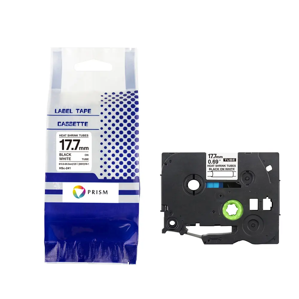 PRISM Brother rurka termokurczliwa HSe-241 17,7mm x 1,5m czarny na białym zamiennik 1