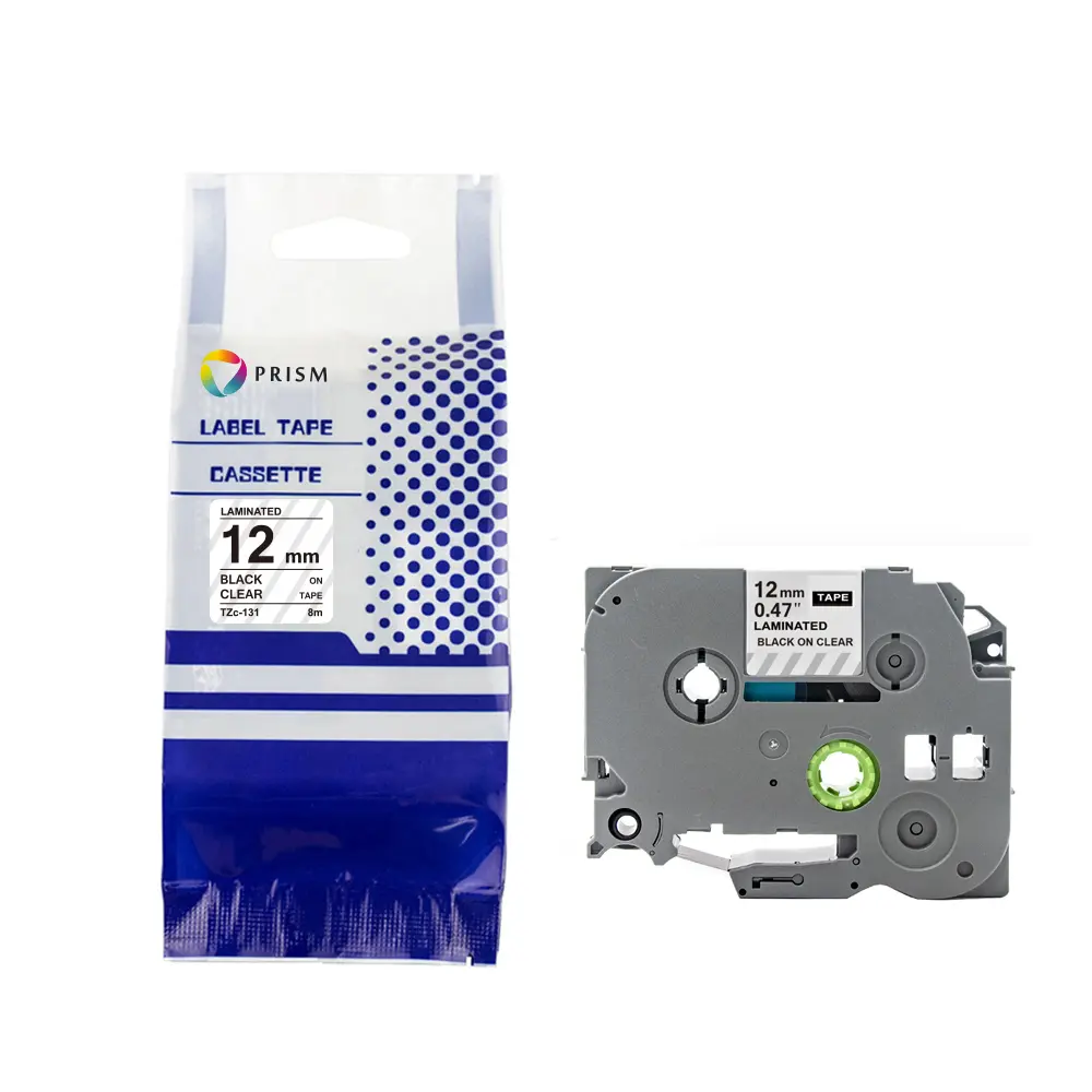 PRISM Brother taśma TZE-131 12mm x 8m czarny na przezroczystym 1