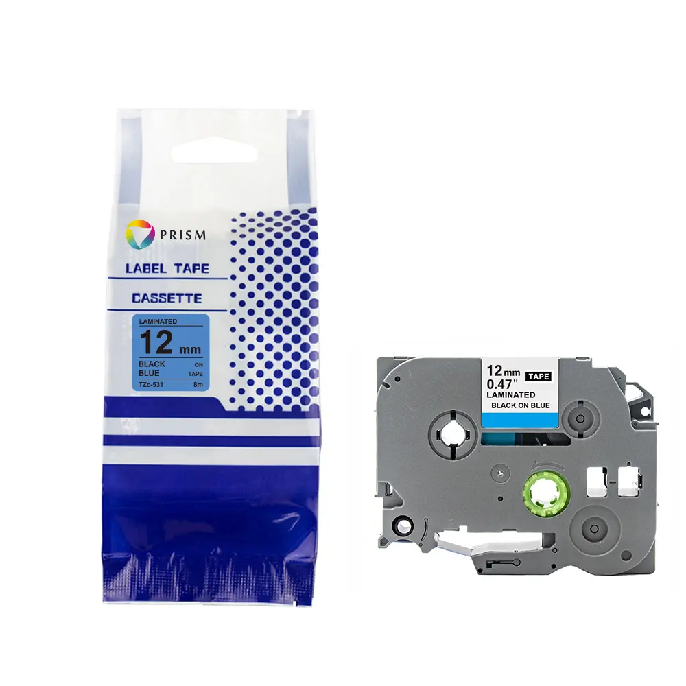 PRISM Brother taśma TZe-531 12mm x 8m czarny na niebieskim 1