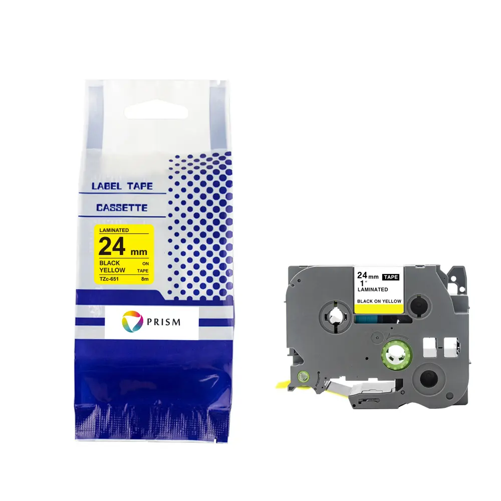 PRISM Brother taśma TZE-651 24mm x 8mczarny na żółtym 1