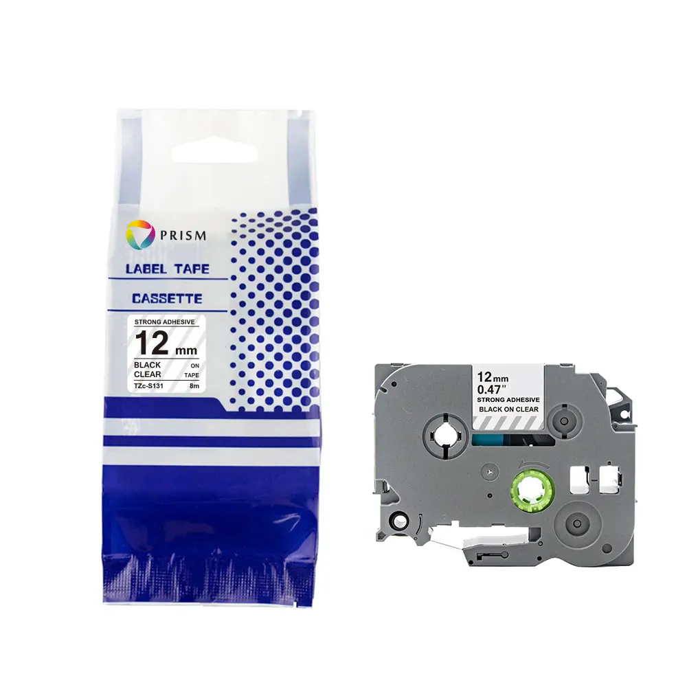 PRISM Brother taśma TZE-S131 12mm x 8m czarny na przezroczystym 1