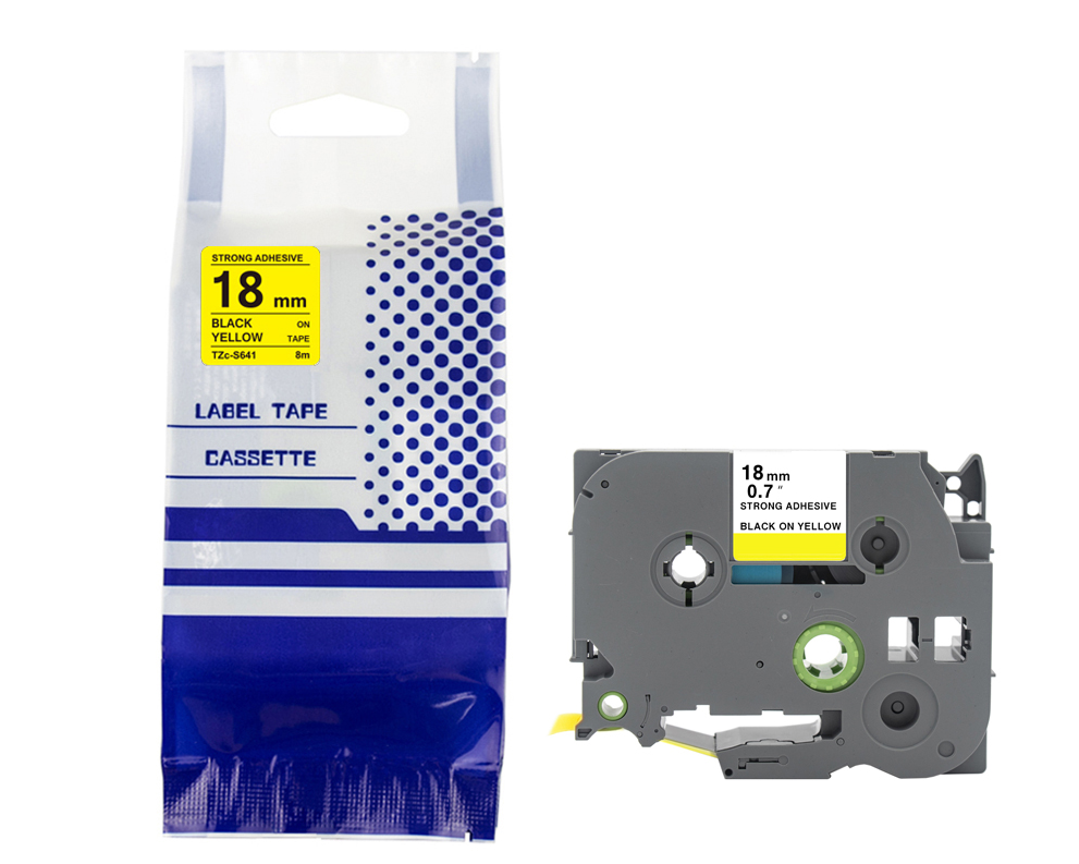Tape BROTHER TZE-S641 18mm x 8m Black on Yellow compatible cartridge 1