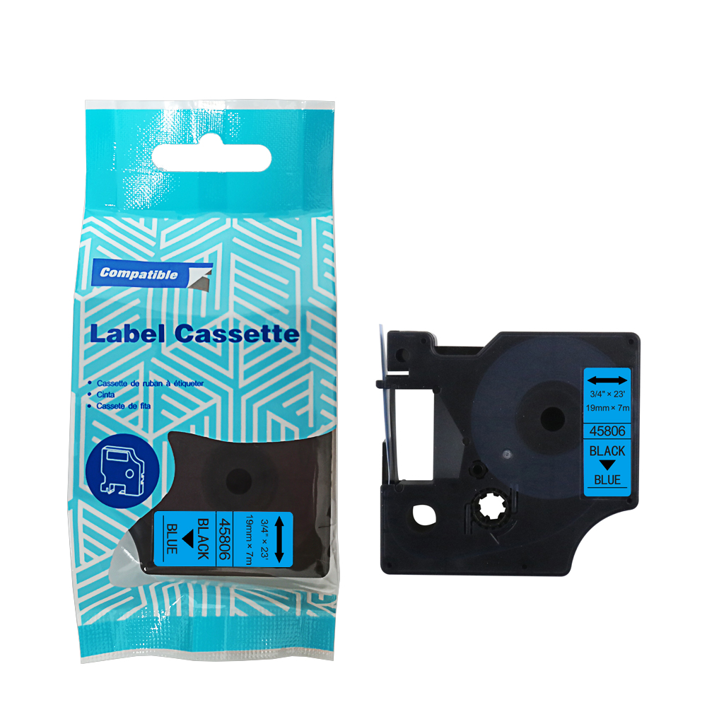 Tape DYMO D1 45806 19mm x 7m S0720860 Black on Blue compatible cartridge 1
