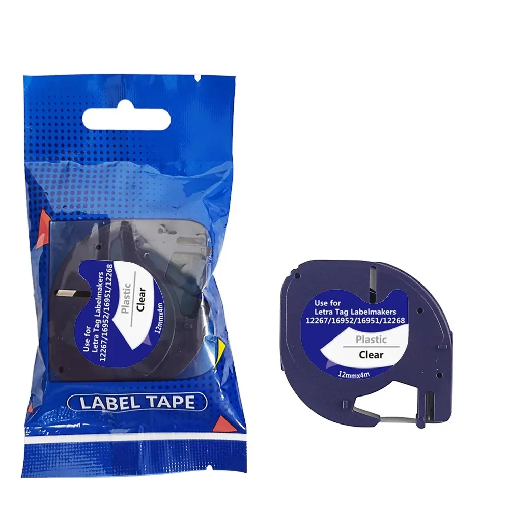 Tape DYMO LT 12267 12mm x 4m S0721530 Black on przezroczystym compatible cartridge 1