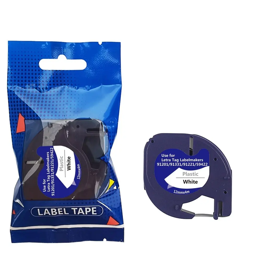 Tape DYMO LT 91201 12mm x 4m S0721560 Black on White compatible cartridge 1