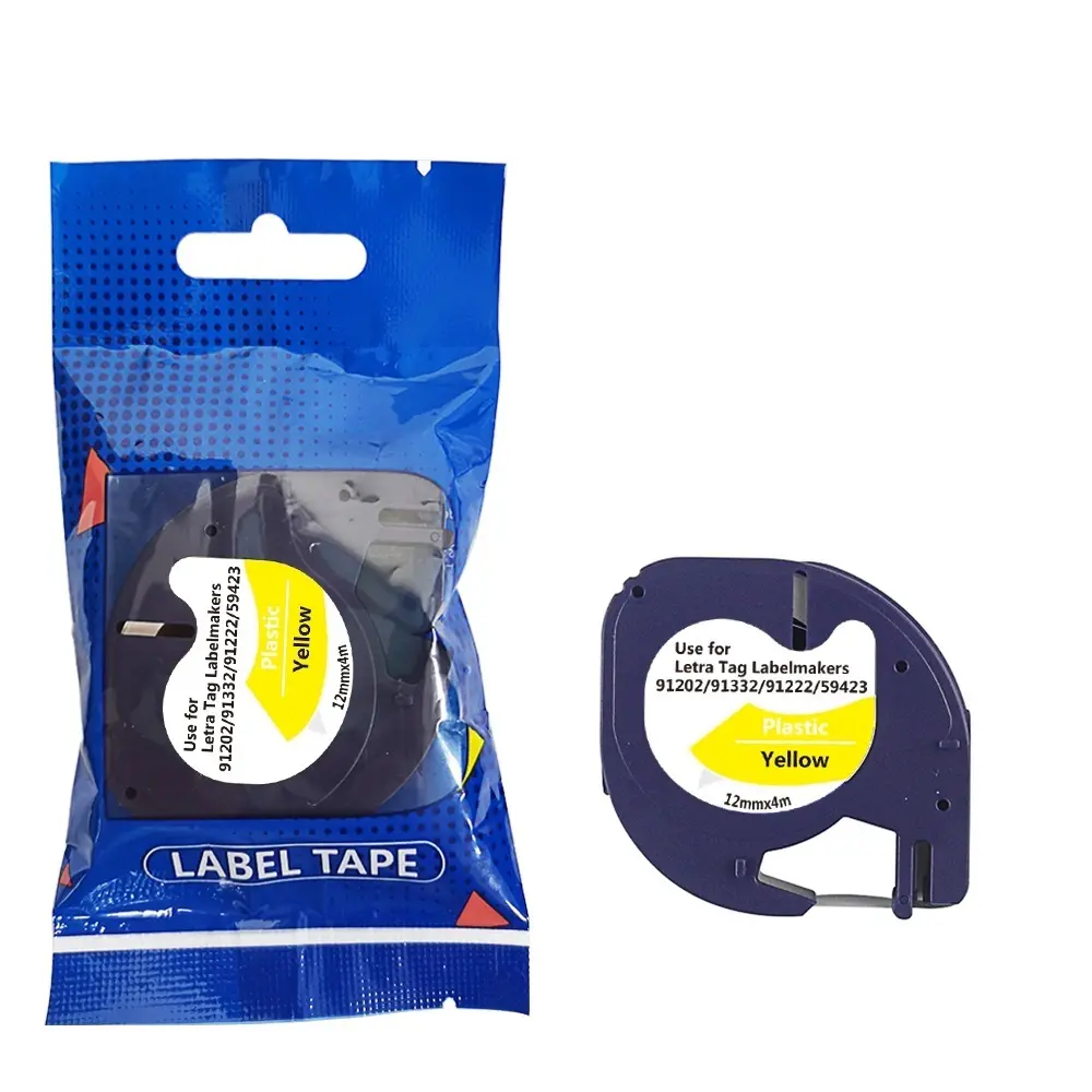 Tape DYMO LT 91202 12mm x 4m S0721620 Black on Yellow compatible cartridge 1