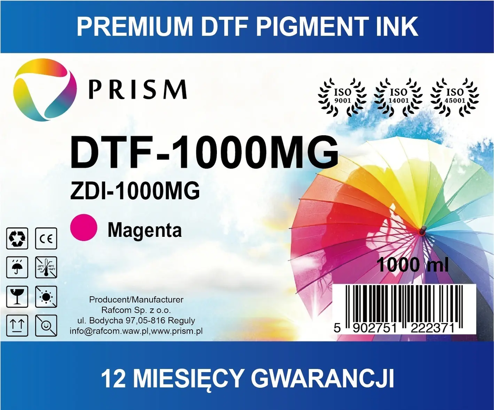 PRISM DTF Ink cartridge Magenta 1000ml bottle 238 1
