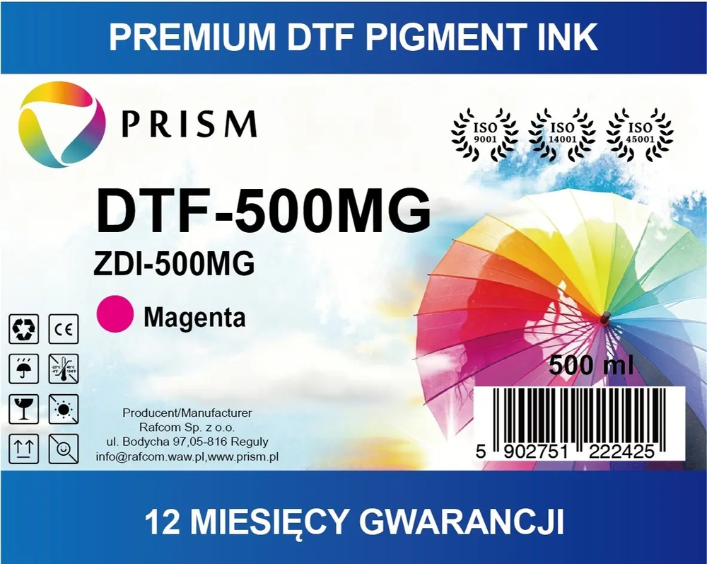 PRISM DTF Ink cartridge Magenta 500ml bottle 238 1