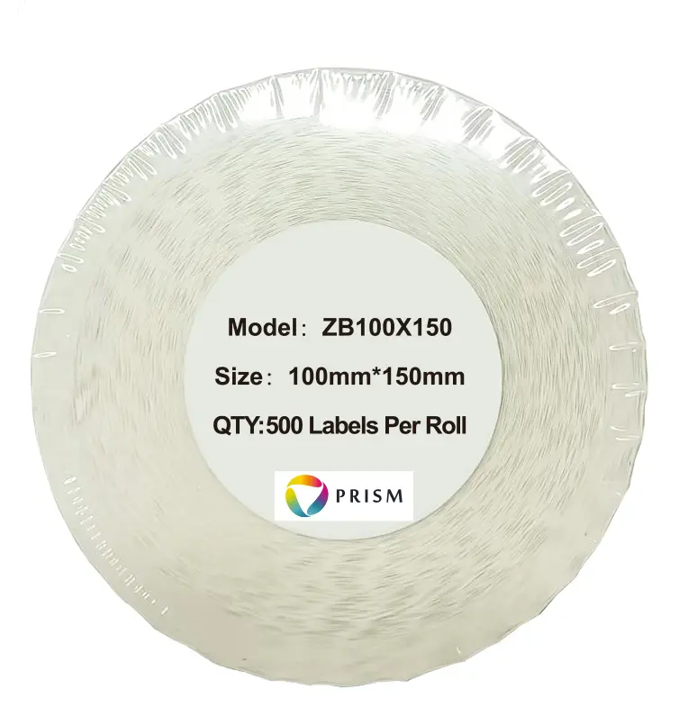 PRISM Etykieta termiczna biała 100mm x 150mm 500szt., rolka fi 25mm 1