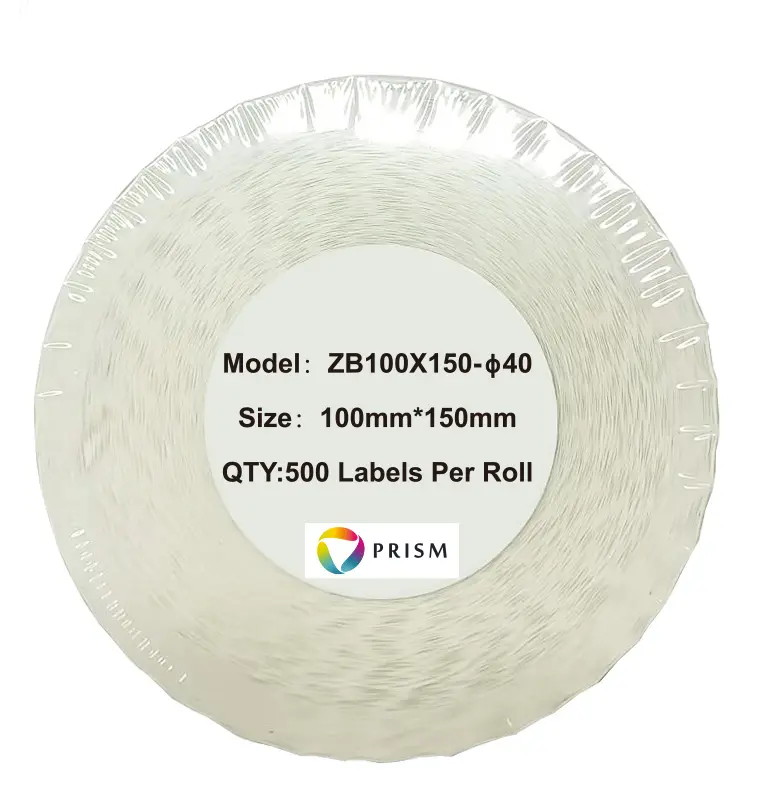 PRISM Etykieta termiczna biała 100mm x 150mm 500szt., rolka fi 40mm 1