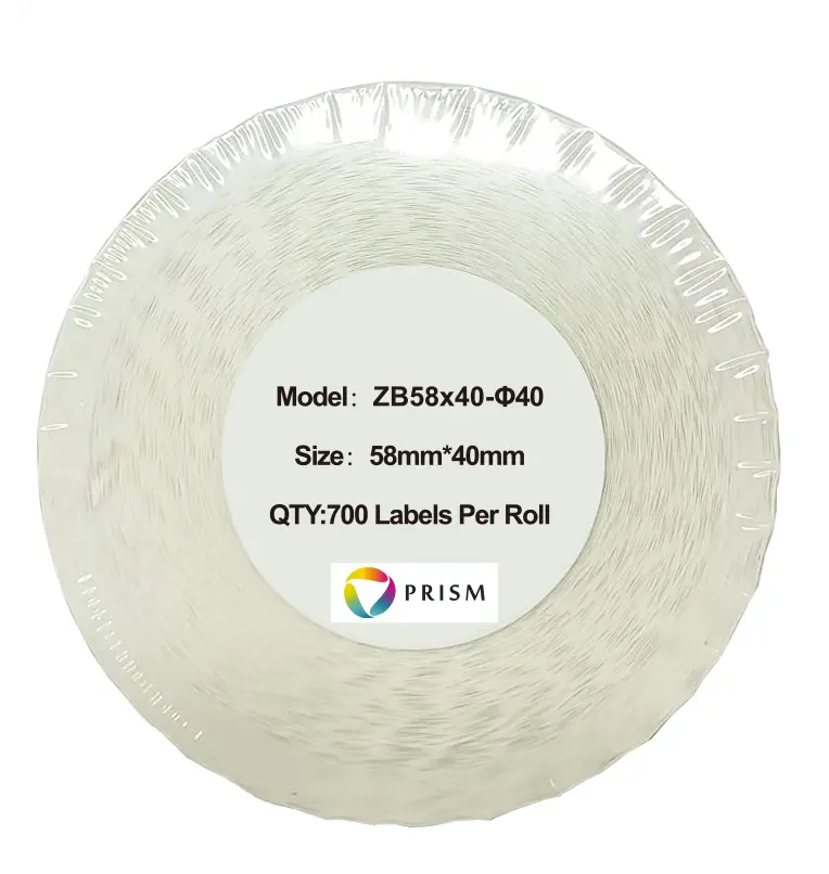 PRISM Etykieta termiczna biała 58mm x 40mm 700szt., rolka fi 40mm 1
