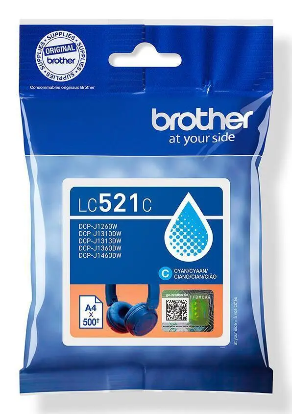Brother Tusz LC521C Cyan 500str 1