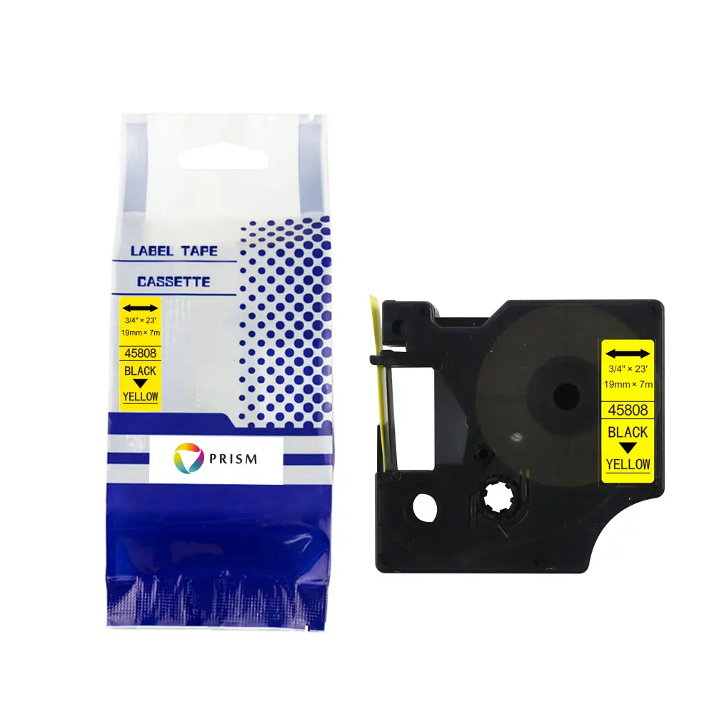PRISM Dymo Taśma D1 45808 19mm x 7m S0720880 czarny na żółty 1