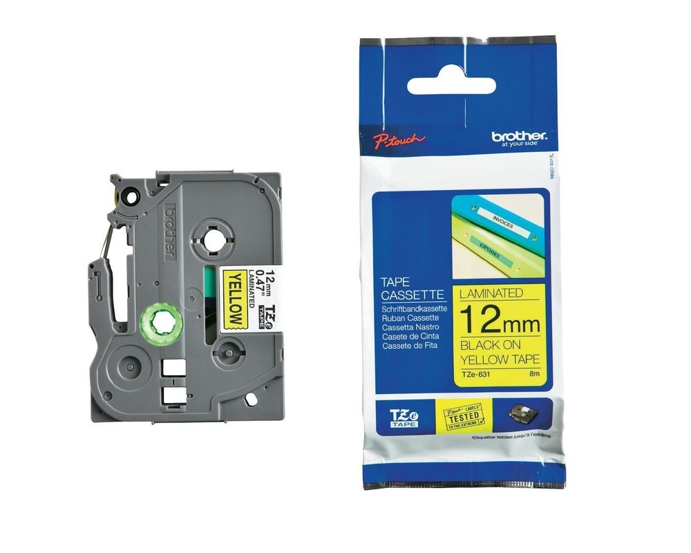Brother Tape TZE-631 Black druk/Black druk/Yellow pad 1