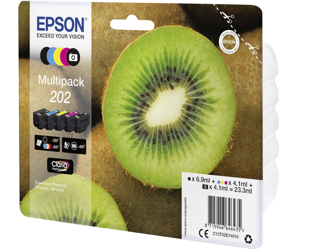 Epson Ink cartridge 202 XP6000 T02E7 CMYK 1x6.9ml. 4x4.1ml 1