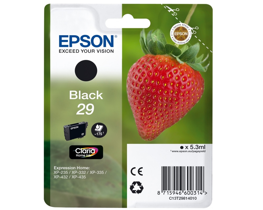 Epson Ink cartridge T2981 Black T29 5.3ml 1