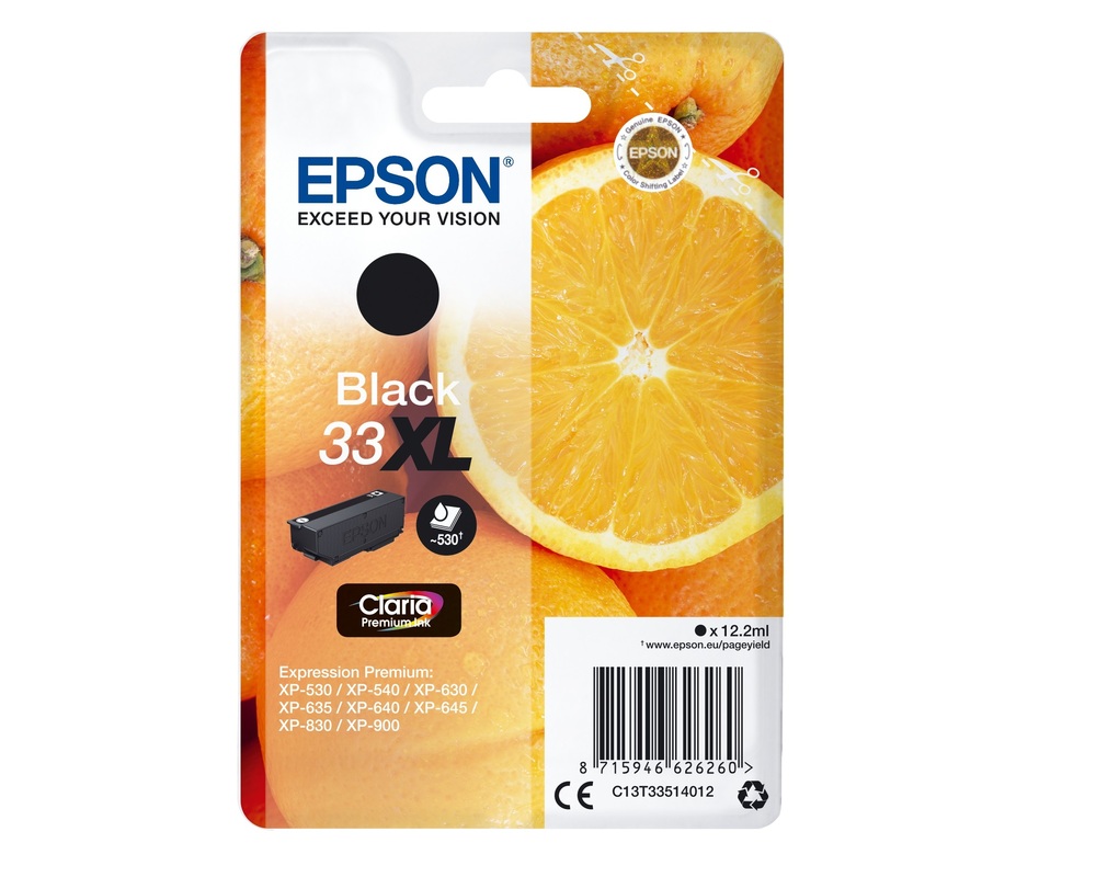 Epson Ink cartridge T33XL Stylus Black 12.2ml 12.2ml 1