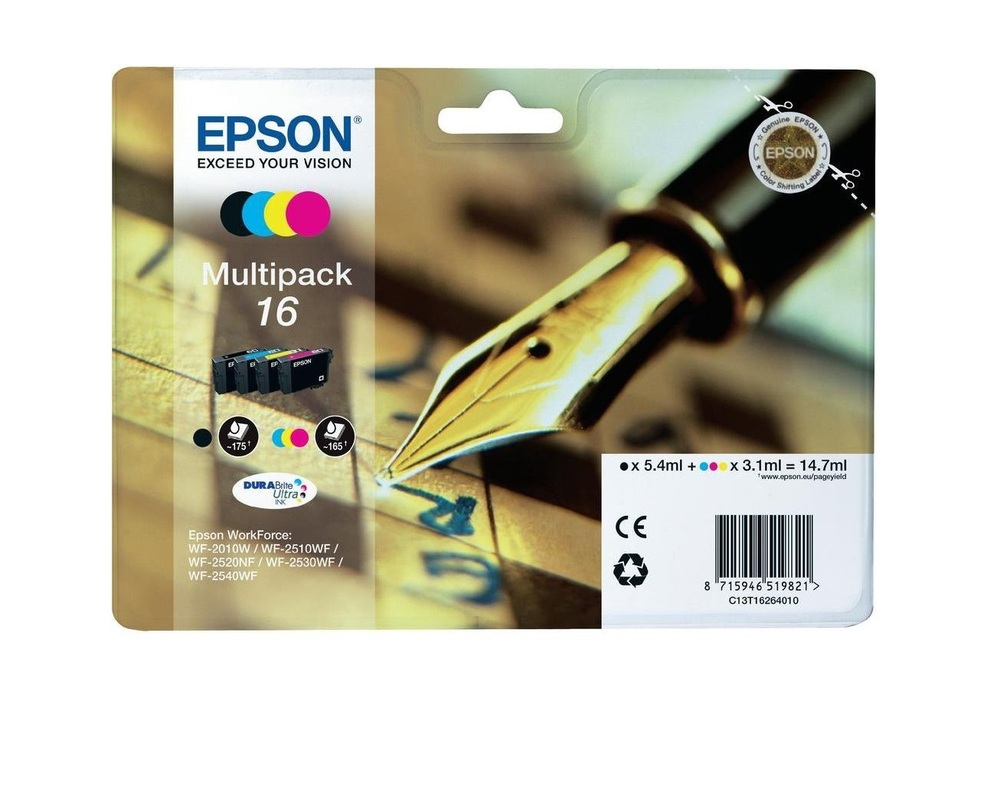 Epson Ink cartridge WF2010 T1626 CMYK bk5.4ml + 3x3.1ml 1