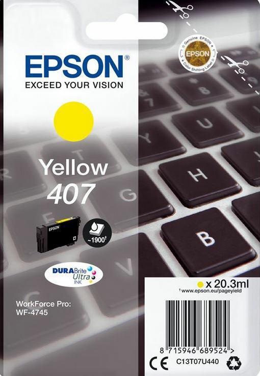 Epson Ink cartridge WF-4745 C13T07U440 Yel. 407XL 1900 pages 20.3ml 1