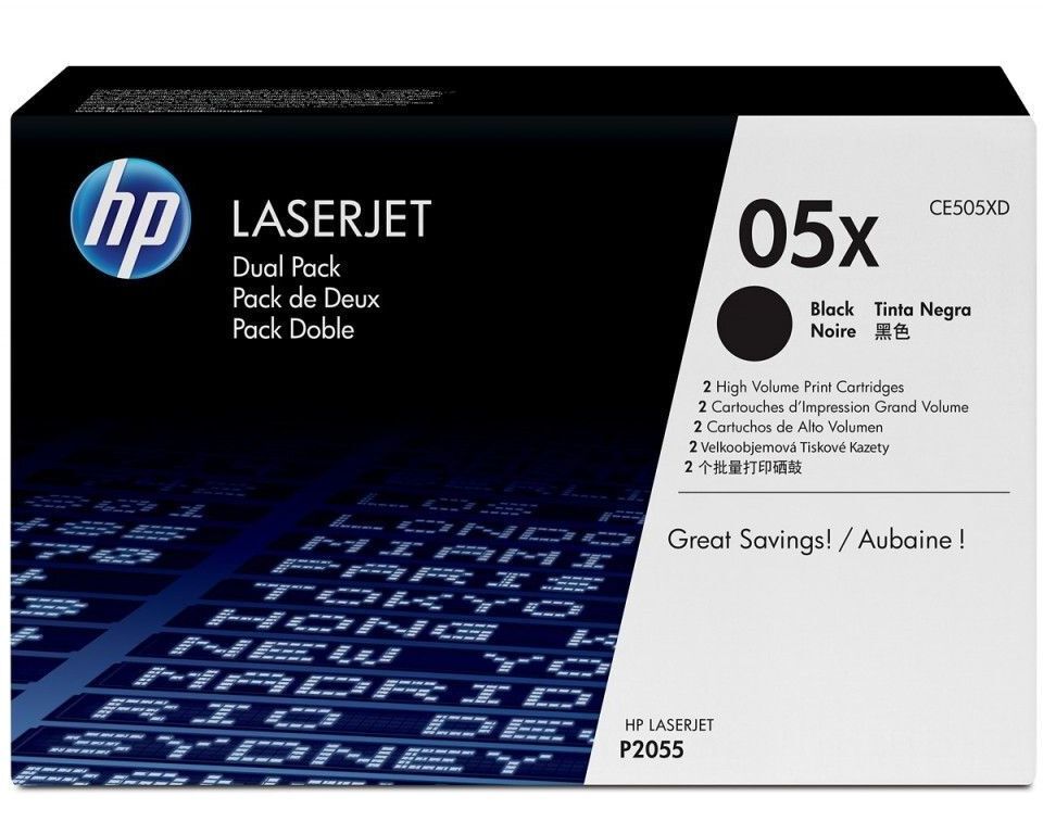 HP Toner nr 05XD CE505XD Black 2pack 2x6.5K 1