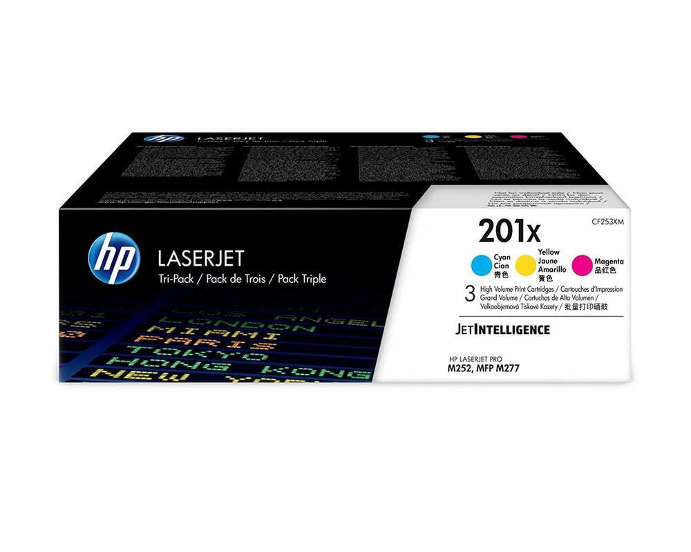 HP Toner nr 201X  CF253XM 3pack CMY 1