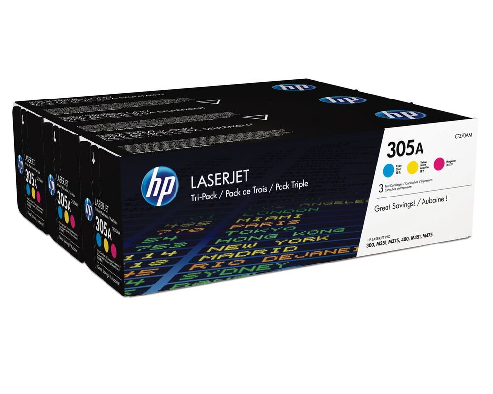 HP Toner nr 305A CF370AM 3pack CMY CE411. CE412. CE413A 1