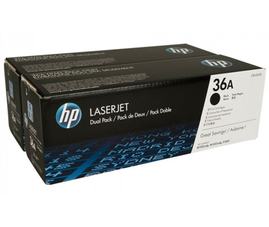 HP Toner nr 36A CB436AD Black 2pack 2x2K 1