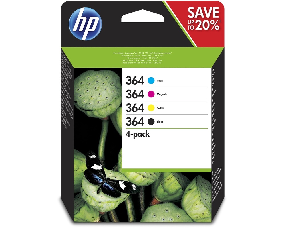 HP Ink cartridge nr 364 N9J73AE 4pack CMYK 250s BK 1