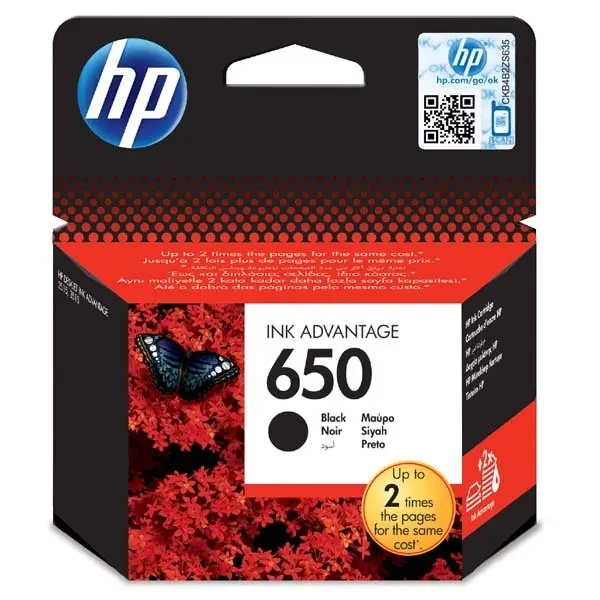 HP Ink cartridge nr 650 CZ101AE Black 6.5ml 1