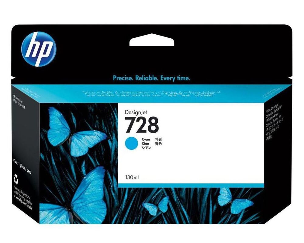 HP Ink cartridge nr 728 F9J67A Cyan 130 ml 1