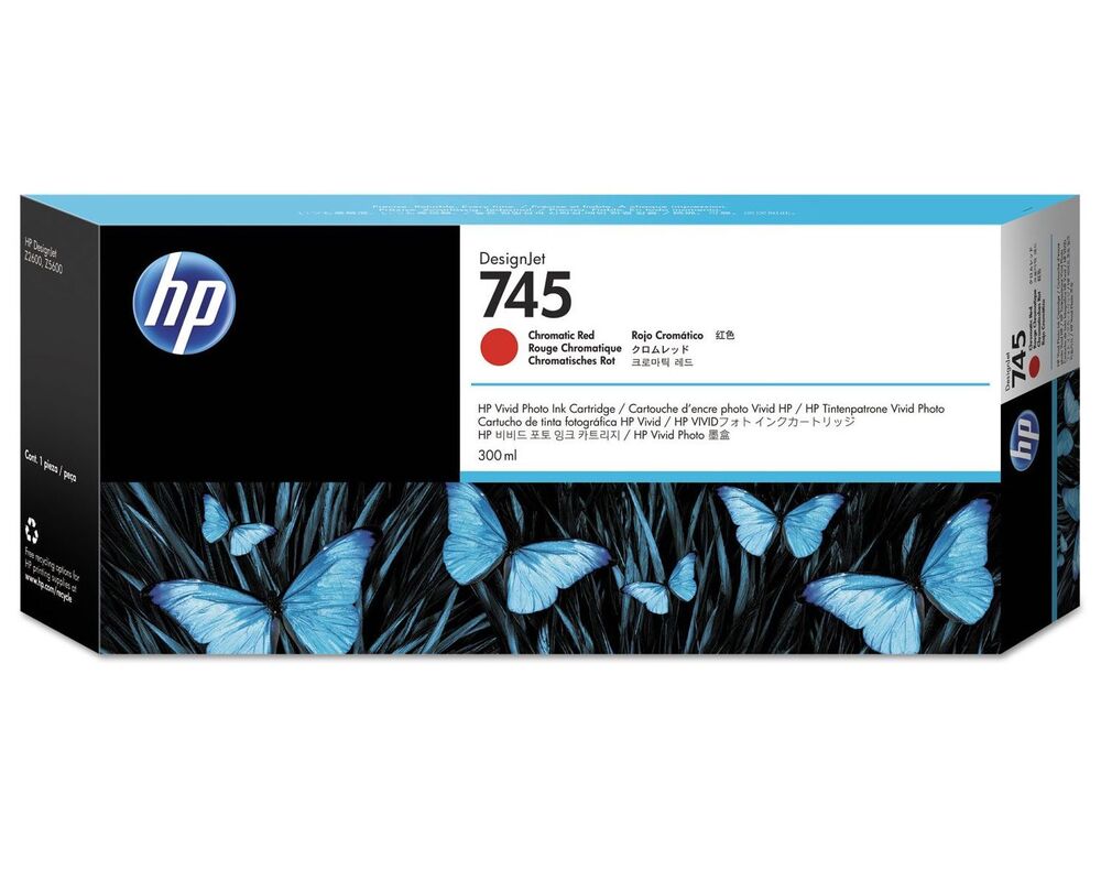 HP Ink cartridge nr 745A F9K06A Chrom. Red 300ml 1