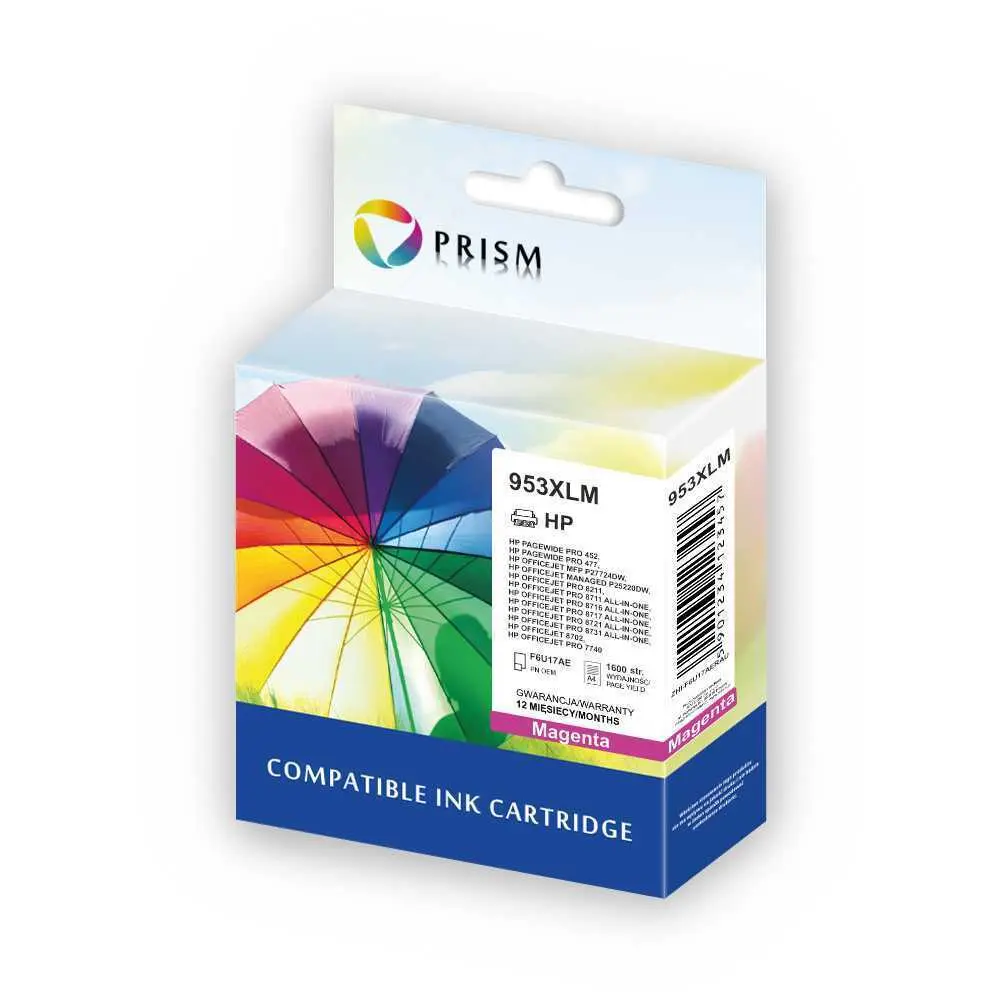 PRISM HP Ink cartridge nr 953XL F6U17AE Magenta 25ml 1,6k Remanufactured chip anti-upgrade 1